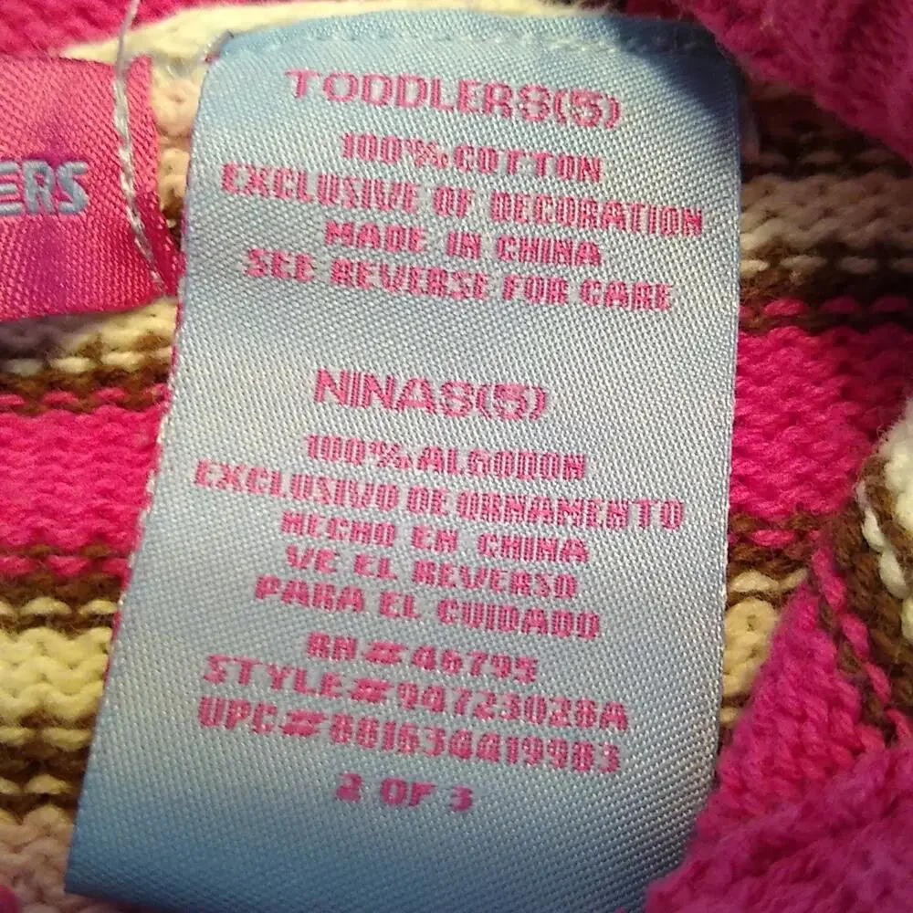 Skechers pink striped girl toddler sweat size 5